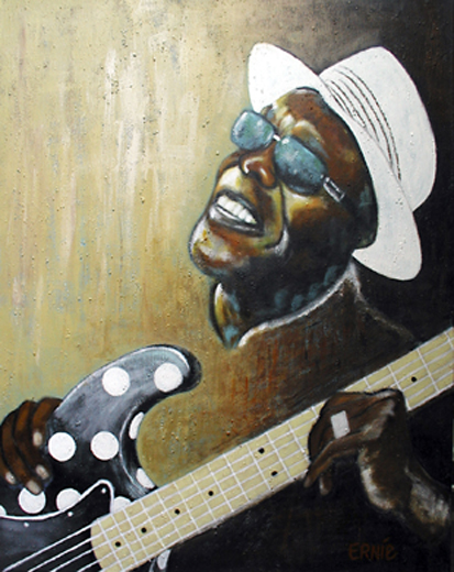 Ernie's painting of Blues legend, Buddy Guy